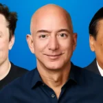 Image of Elon Musk, Mukesh Ambani, and Jeff Bezos